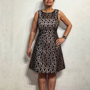 Kay Unger New York Black Lace Midi Dress Sz 8
